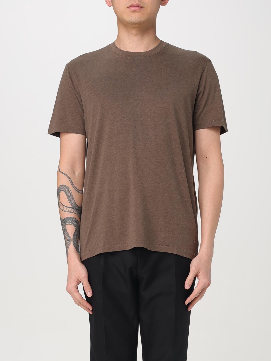 TOM FORD Slim-fit Lyocell And Cotton-blend Jersey T-shirt In Brown Product Image