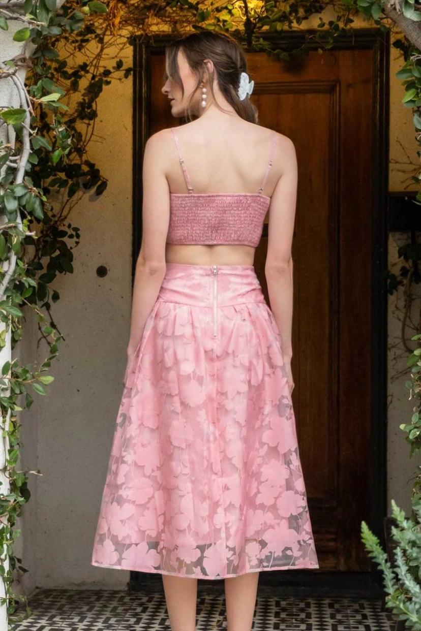 Floral Organza Midi Skirt Product Image