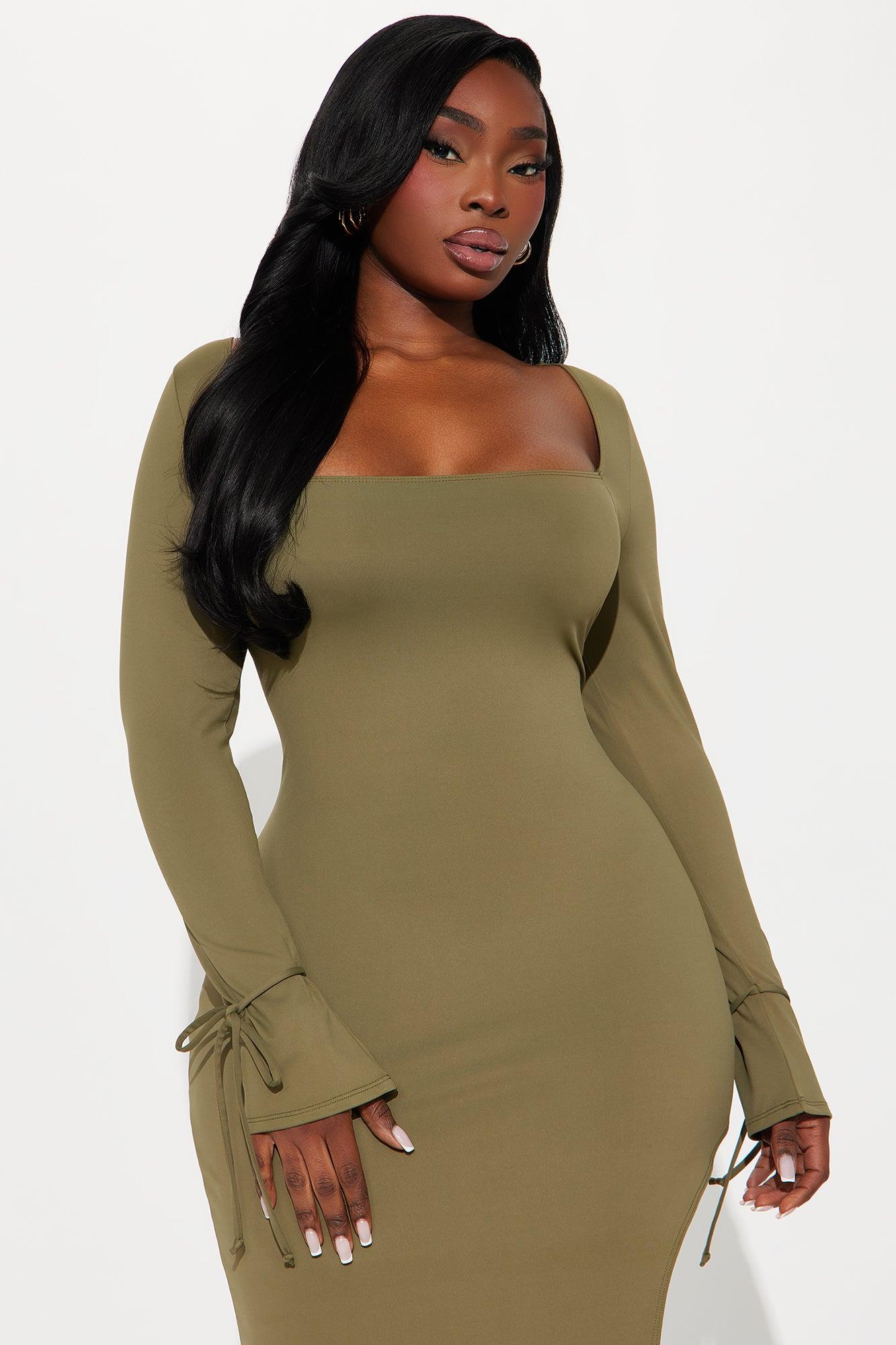 Sophisticated Touch Sculpt Midi Dress - Hunter Product Image