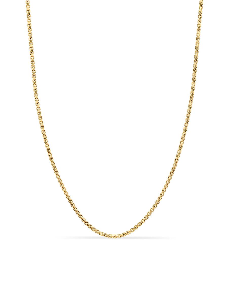 Womens Box Chain Necklace in 18K Yellow Gold, 1mm Product Image