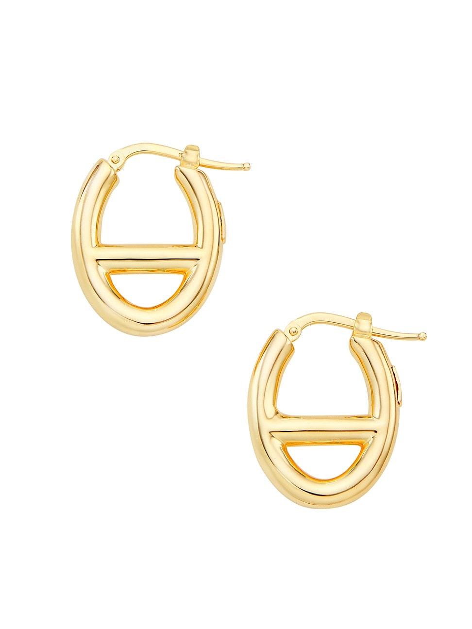 Womens 14K Yellow Gold Mariner Hoop Earrings Product Image