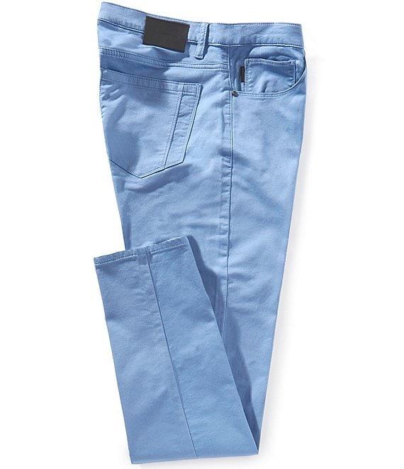 Perry Ellis Slim Fit Flat Front 5-Pocket Stretch Pants Product Image