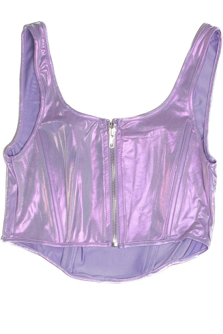 Lavender Iridescent Corset Style Tank Product Image