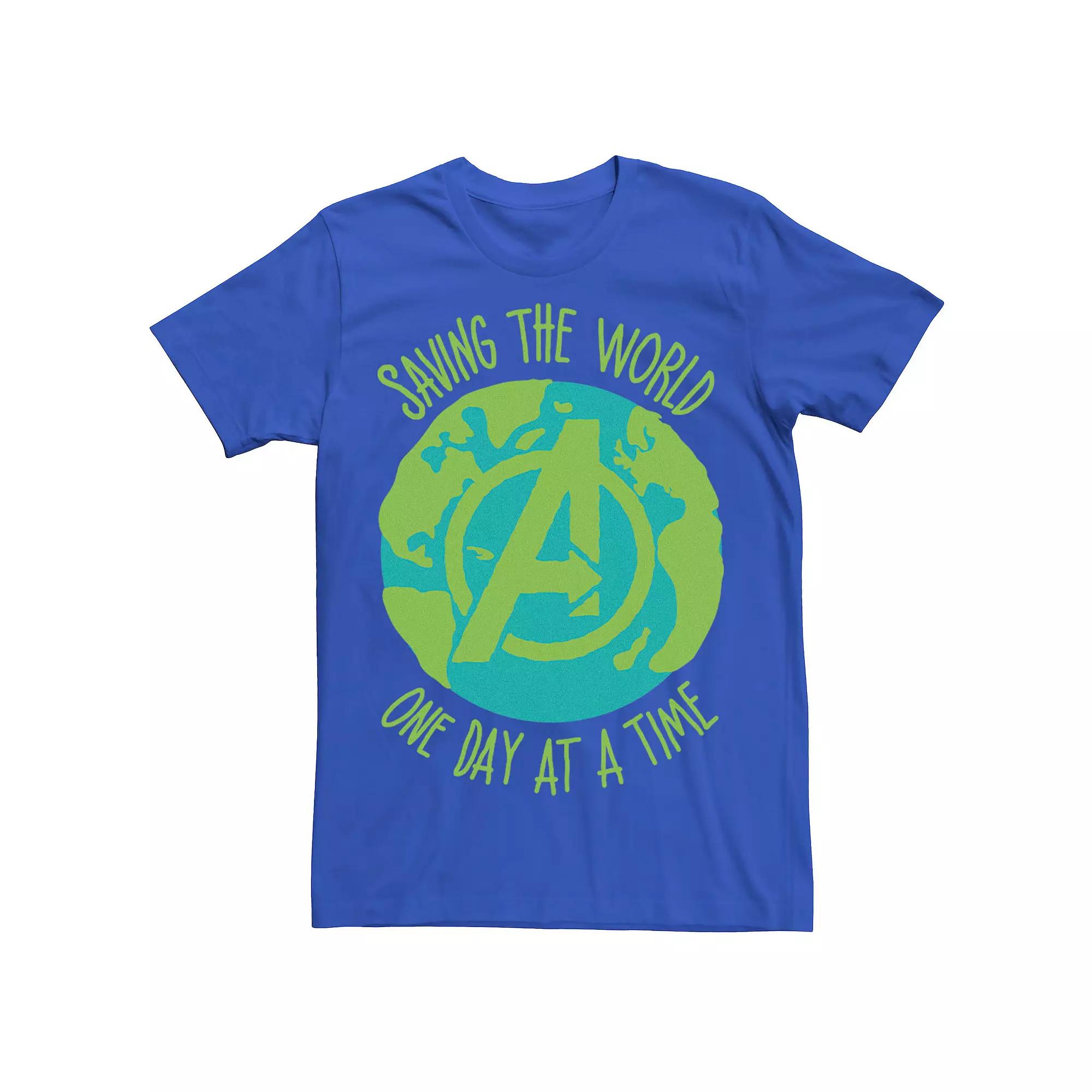 Men's Marvel Earth Day Saving The World One Day At A Time Tee,  Product Image