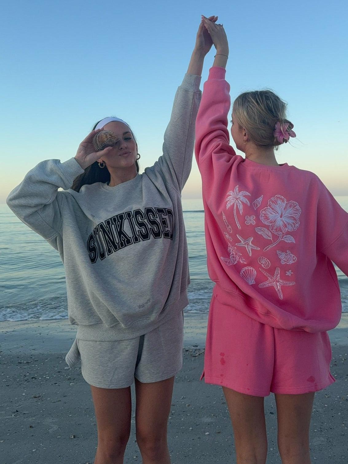 Afternoon Grey Sunkissed Varsity Embroider Sweatshirt Product Image