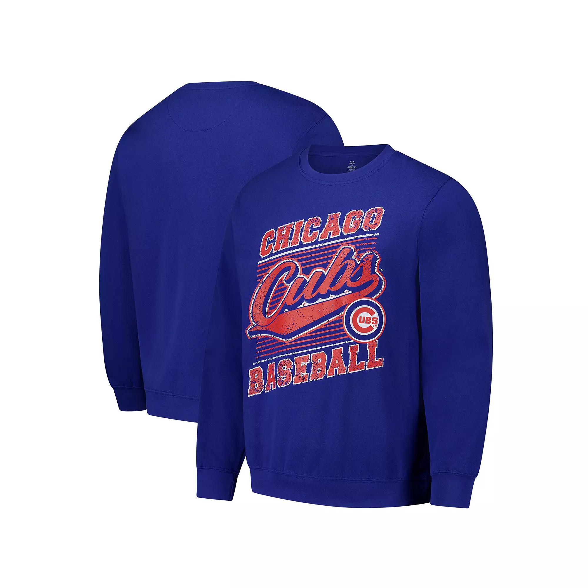 Men's Stitches Royal Chicago Cubs Pullover Sweatshirt, Size: XL, Blue Product Image