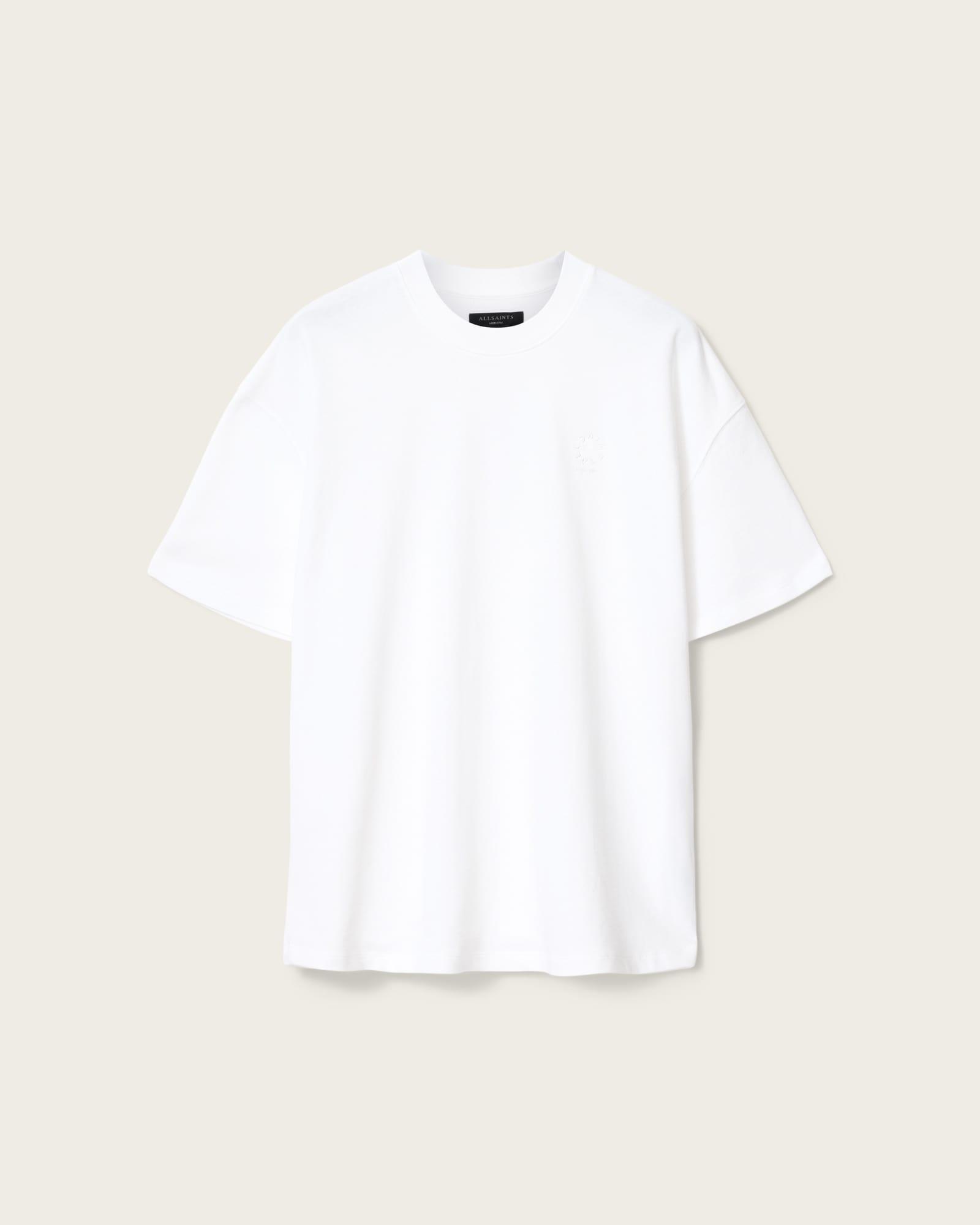 Haven Embroidered Logo Oversized T-Shirt ASHEN WHITE | ALLSAINTS US Product Image