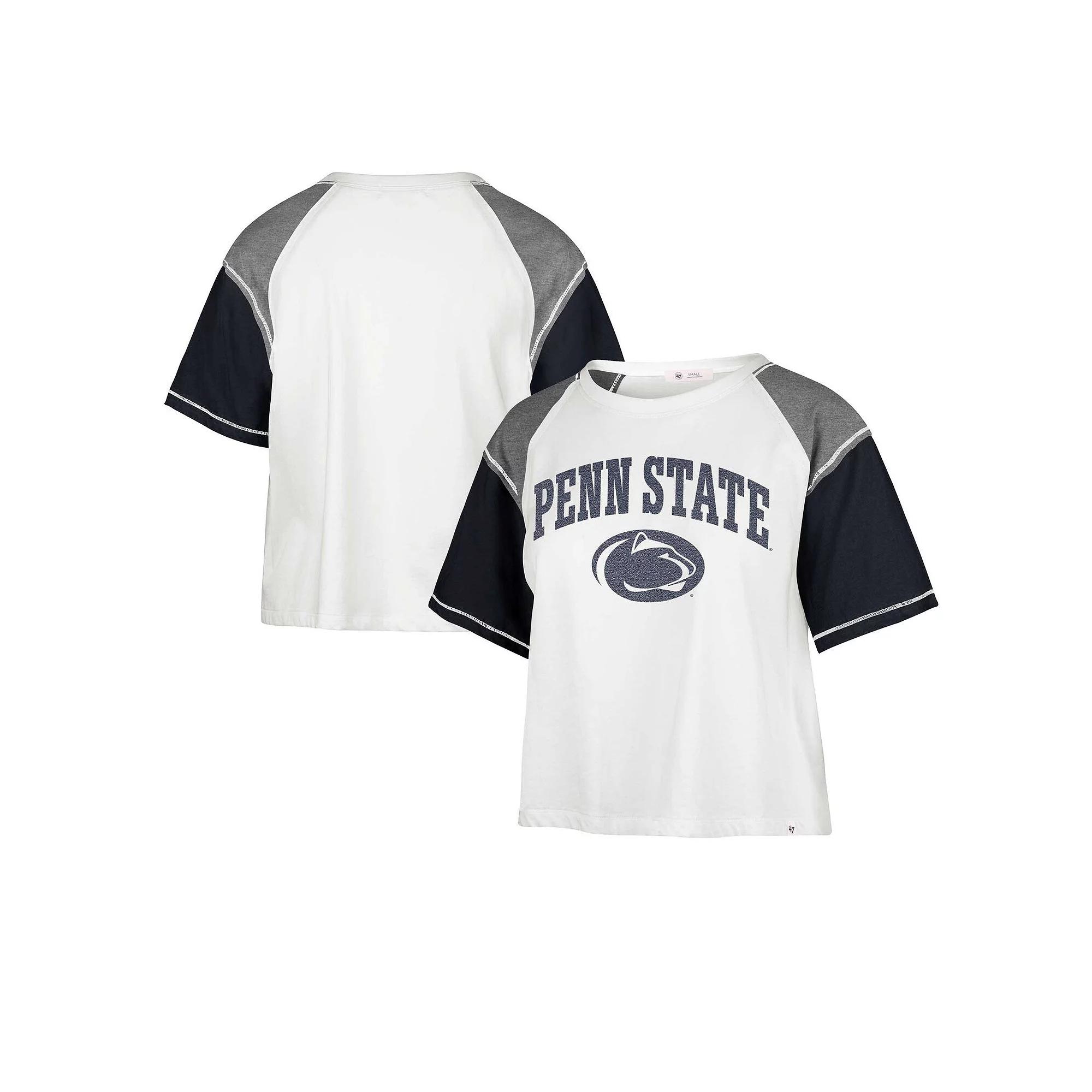 Women's '47 White Penn State Nittany Lions Serenity Gia Cropped T-Shirt,  Product Image