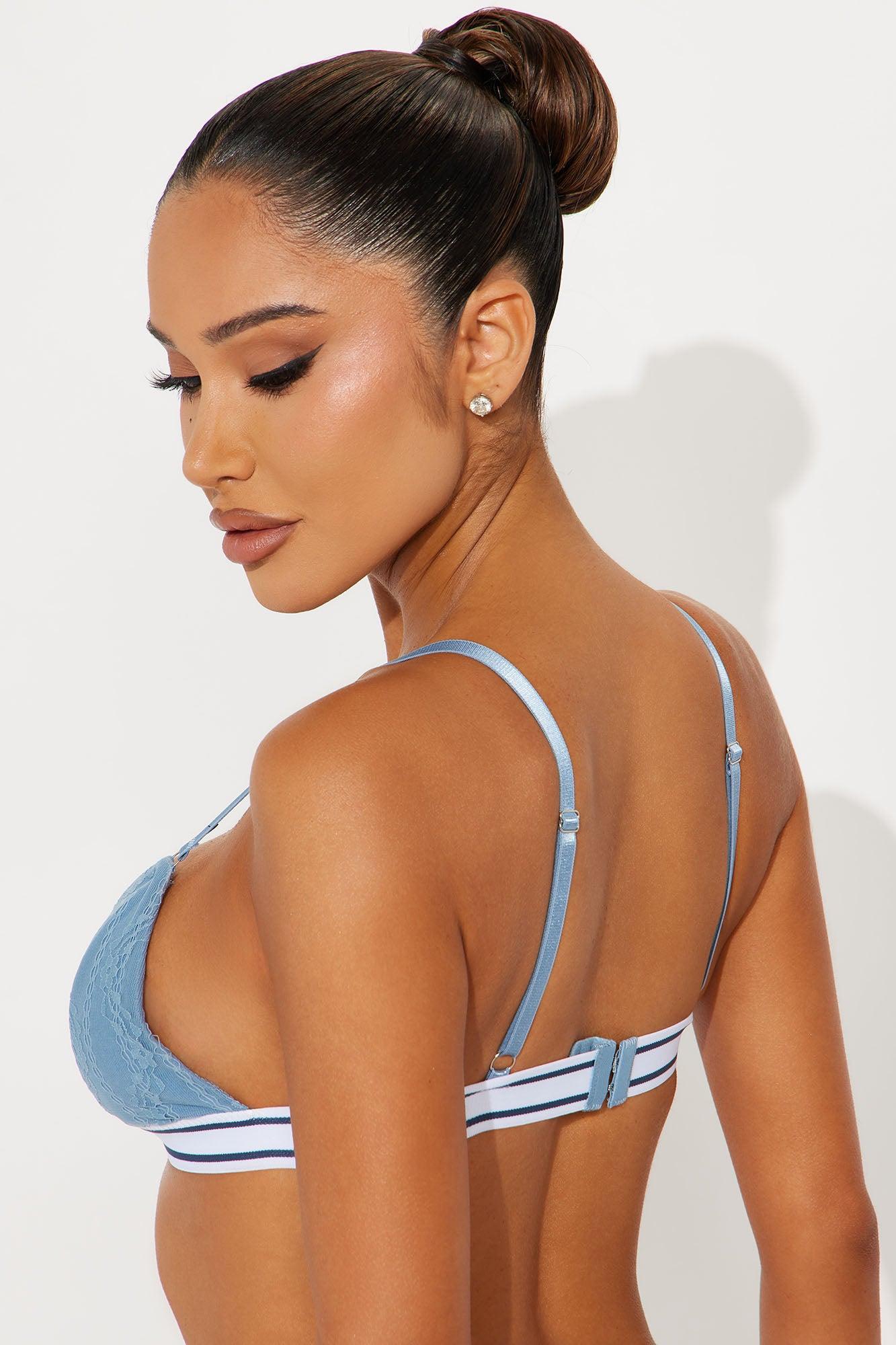 She's Cute Lace Triangle Bralette - Blue Female Product Image