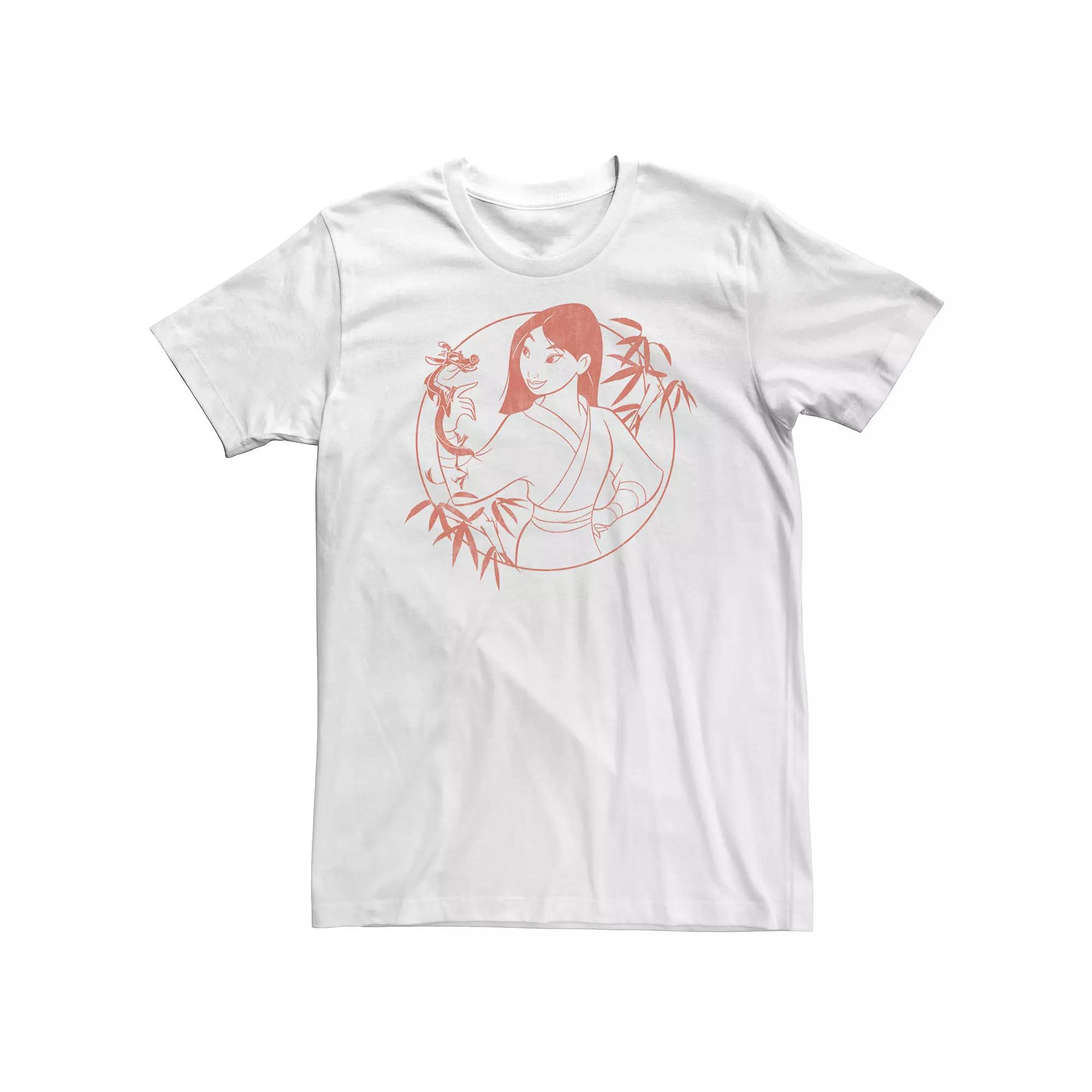 Big & Tall Disney Mulan & Mushu Bamboo Portrait Outline Tee, Men's,  Product Image