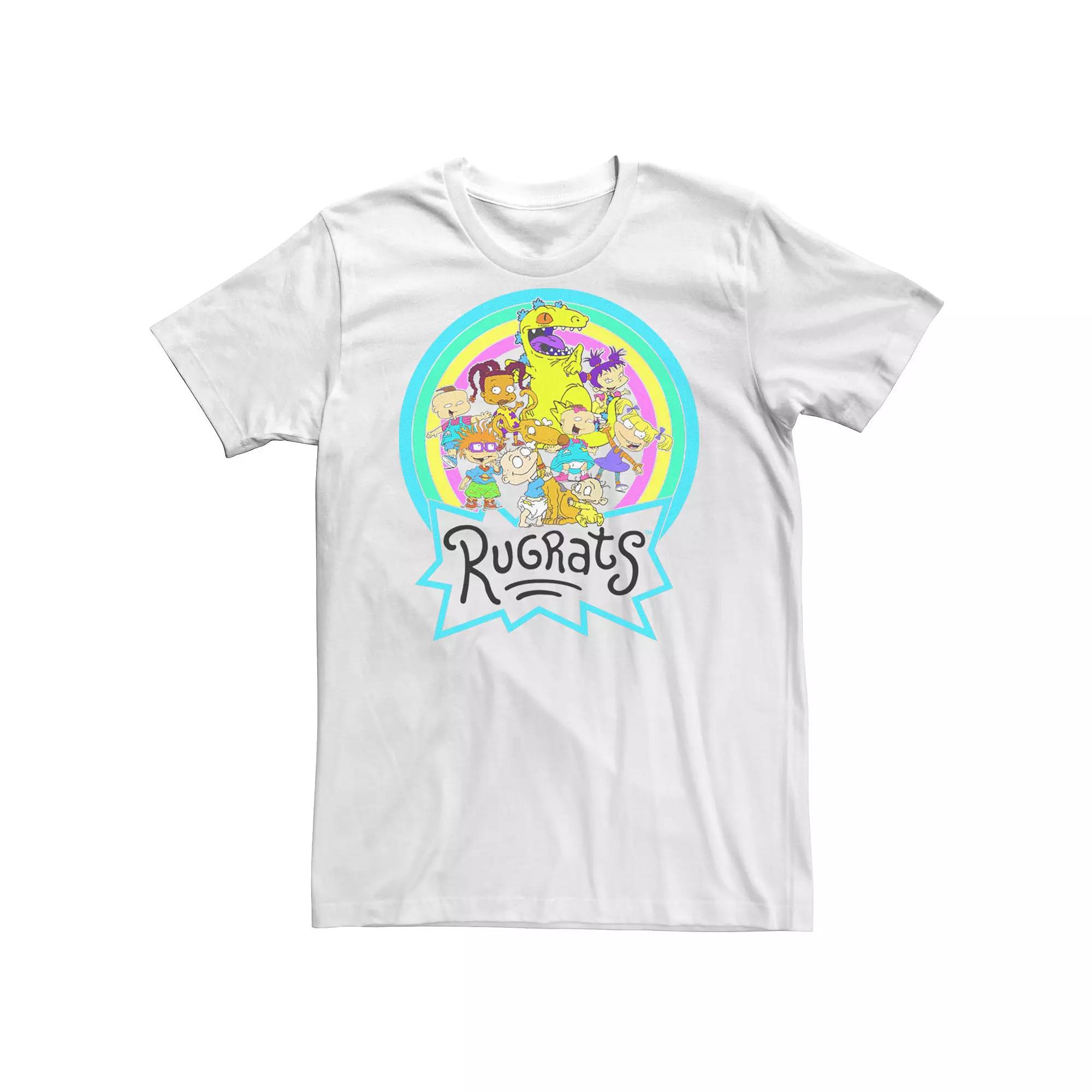 Men's Rugrats Neon Circle Rainbow Group Tee,  Product Image