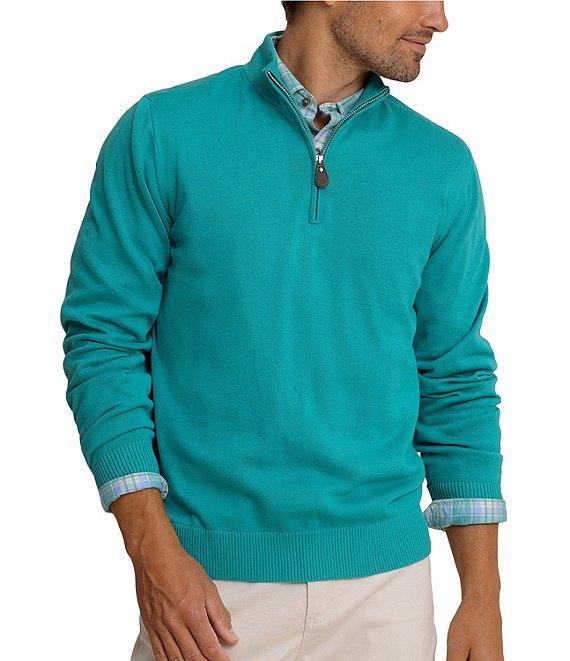 Southern Tide Whitehaven Heather Quarter-Zip Long Sleeve Knit Sweater Product Image