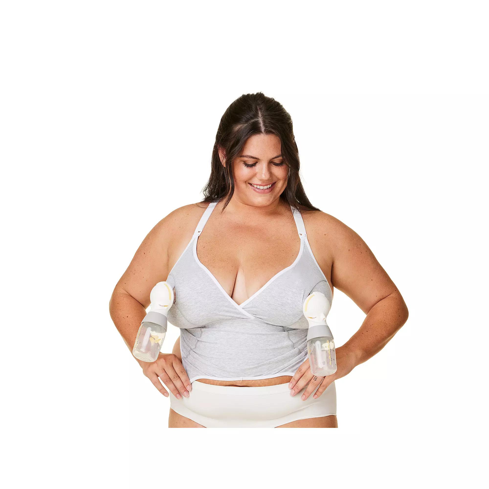 Bravado! Designs Women's Original Full Cup Pumping and Nursing Bra - Dove Heather L: Hands-Free, Wireless, Racerback Product Image