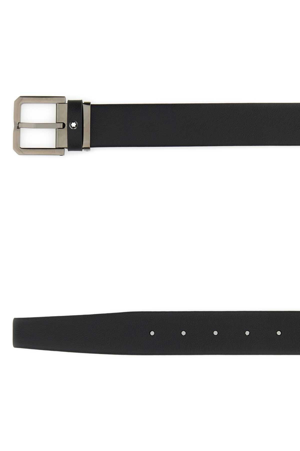 MONTBLANC Men Black Leather Belt Product Image