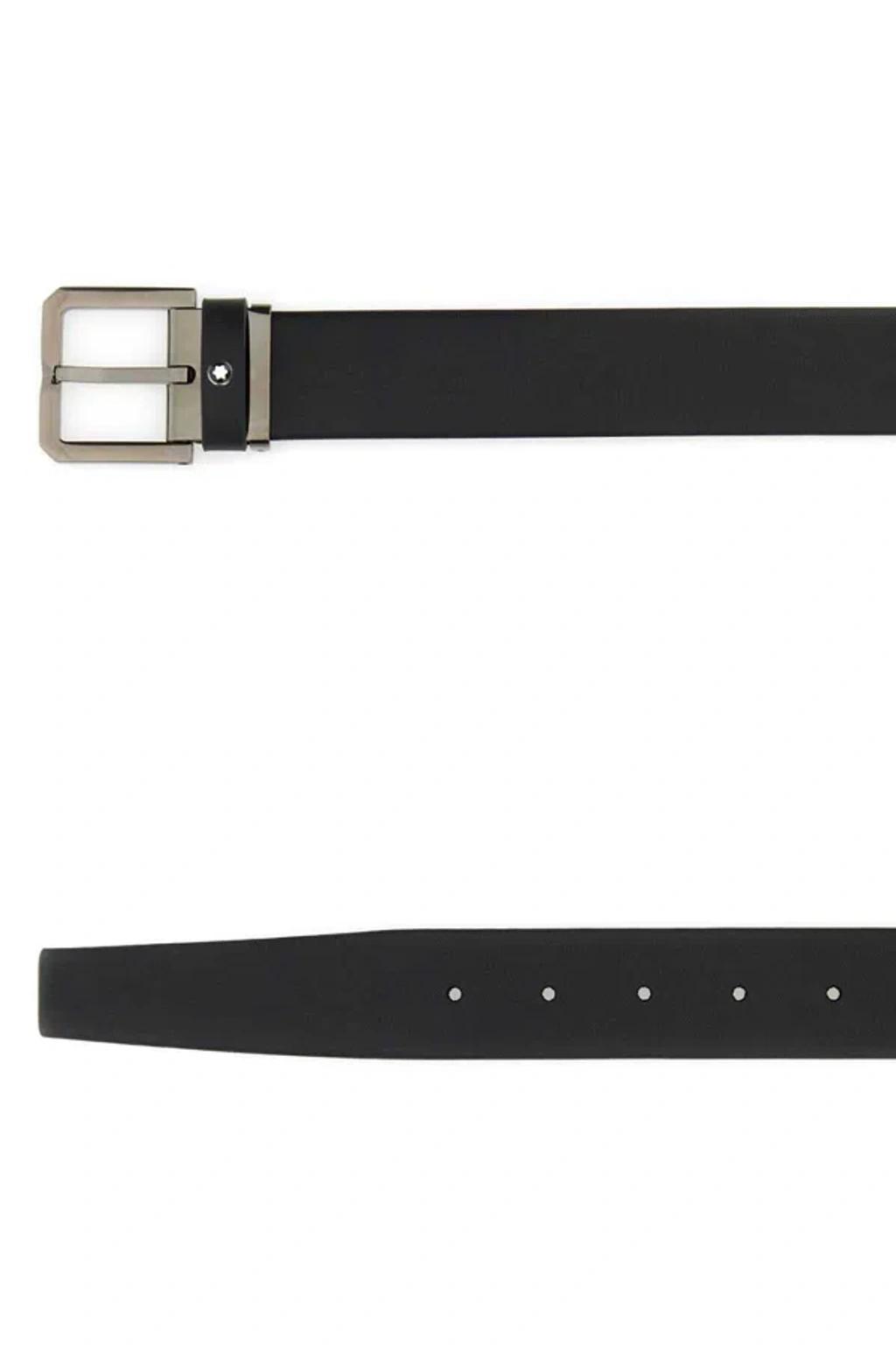 MONTBLANC Men Black Leather Belt Product Image