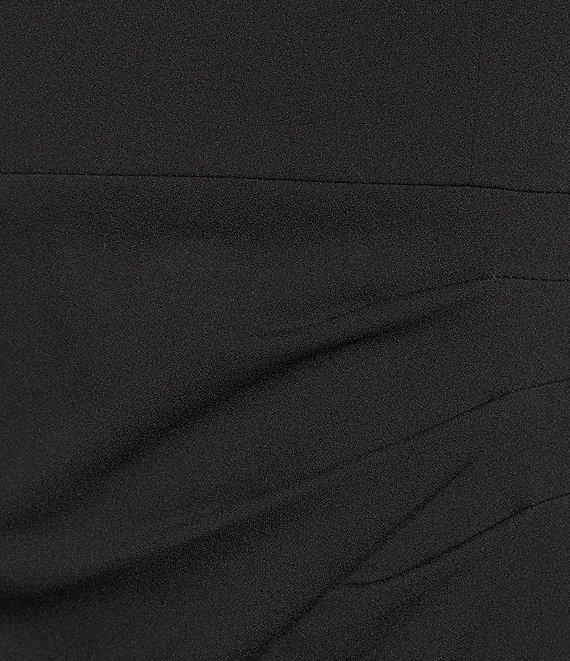 Alex Evenings Crepe Embellished Boat Neck Short Sleeve Ruffle Cascade A-Line Gown Product Image