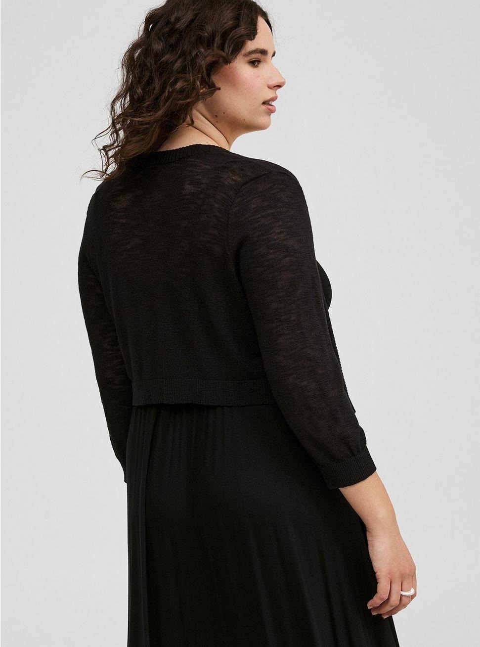 3/4 Sleeve Cropped Sweater Shrug Product Image