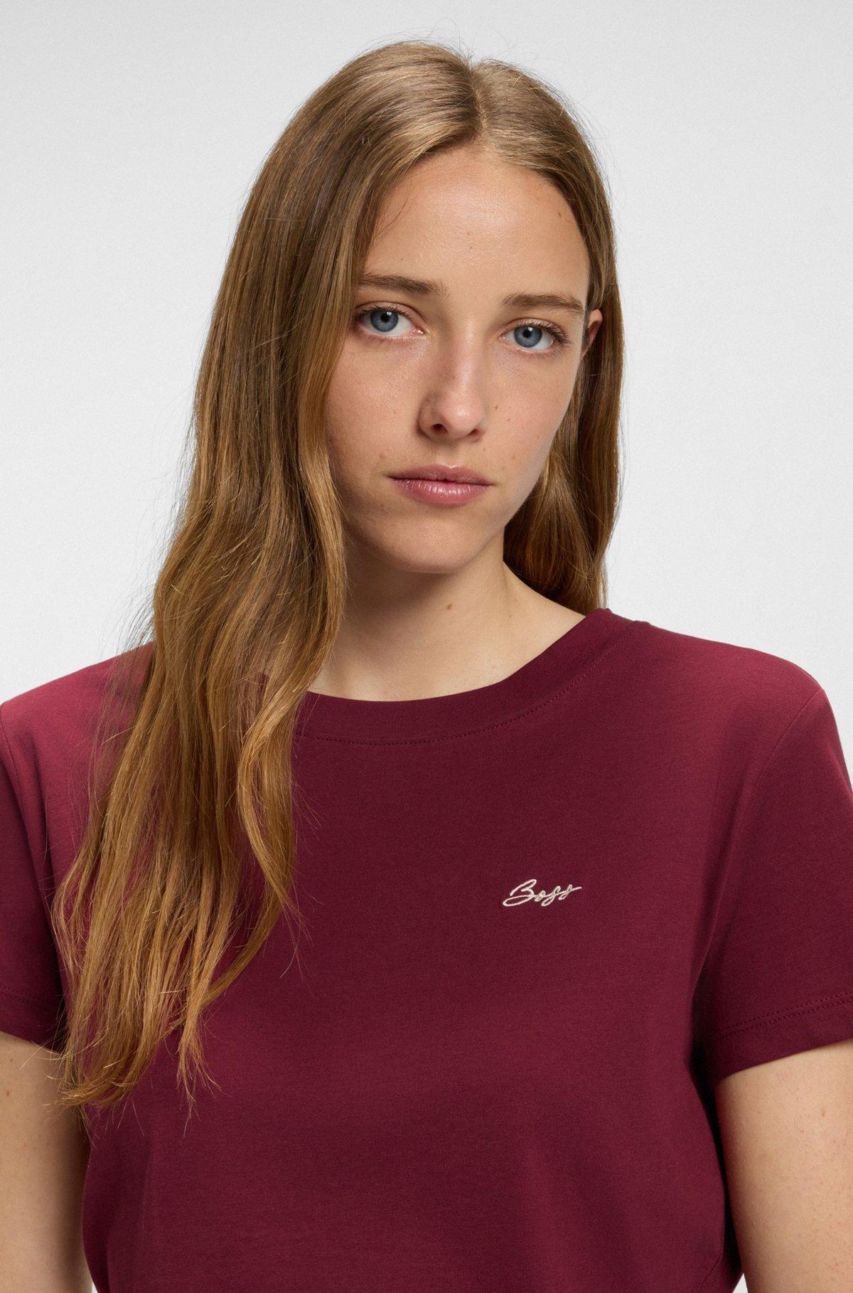 Cotton jersey T-shirt with handwritten-logo print Product Image