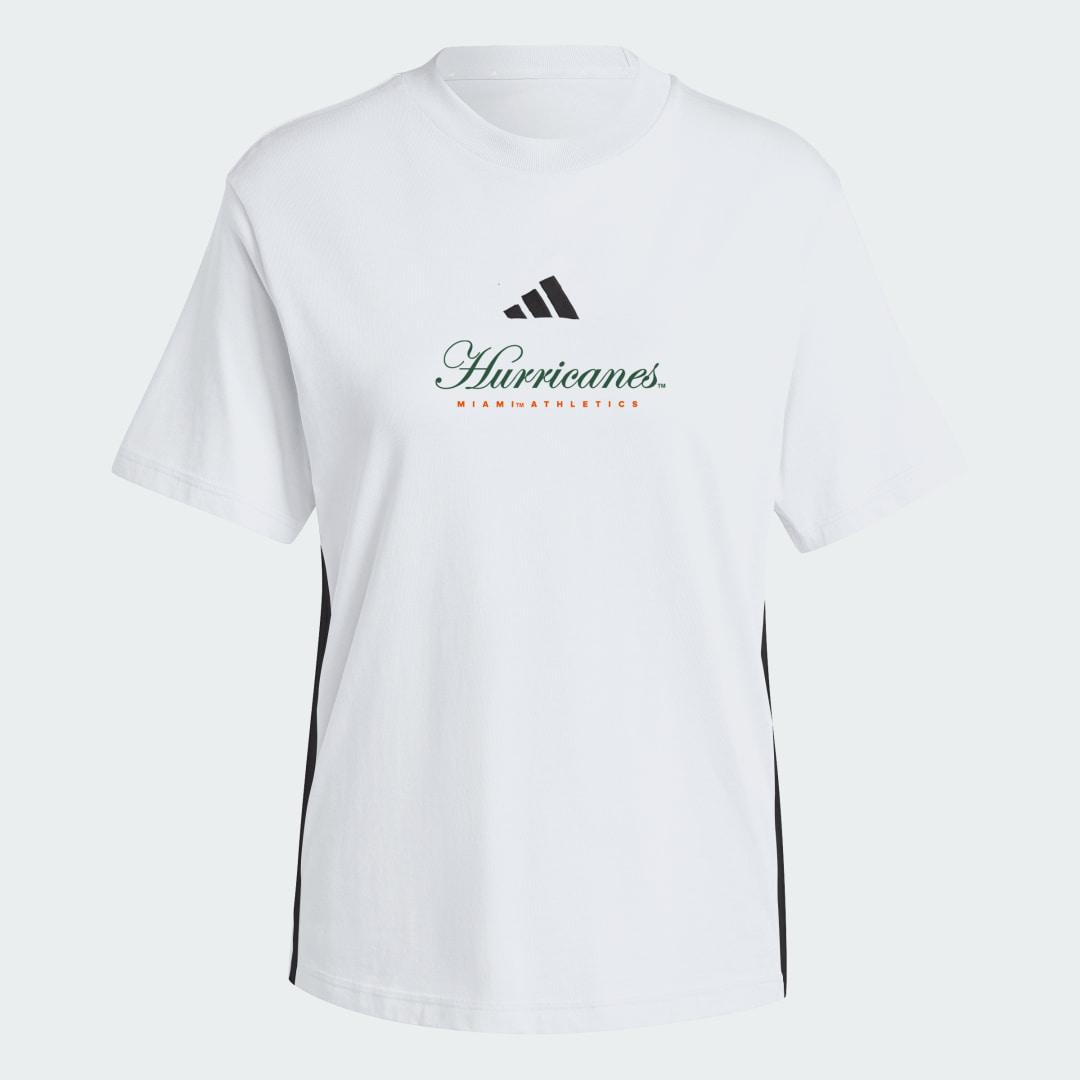 adidas Kansas Jayhawks Essentials 3-Stripes Tee White XL Womens Product Image