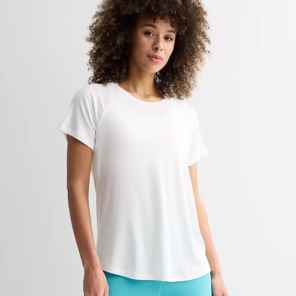 Women's Tek Gear® Core Raglan Tee, Size: Medium, Modern White Rib Product Image