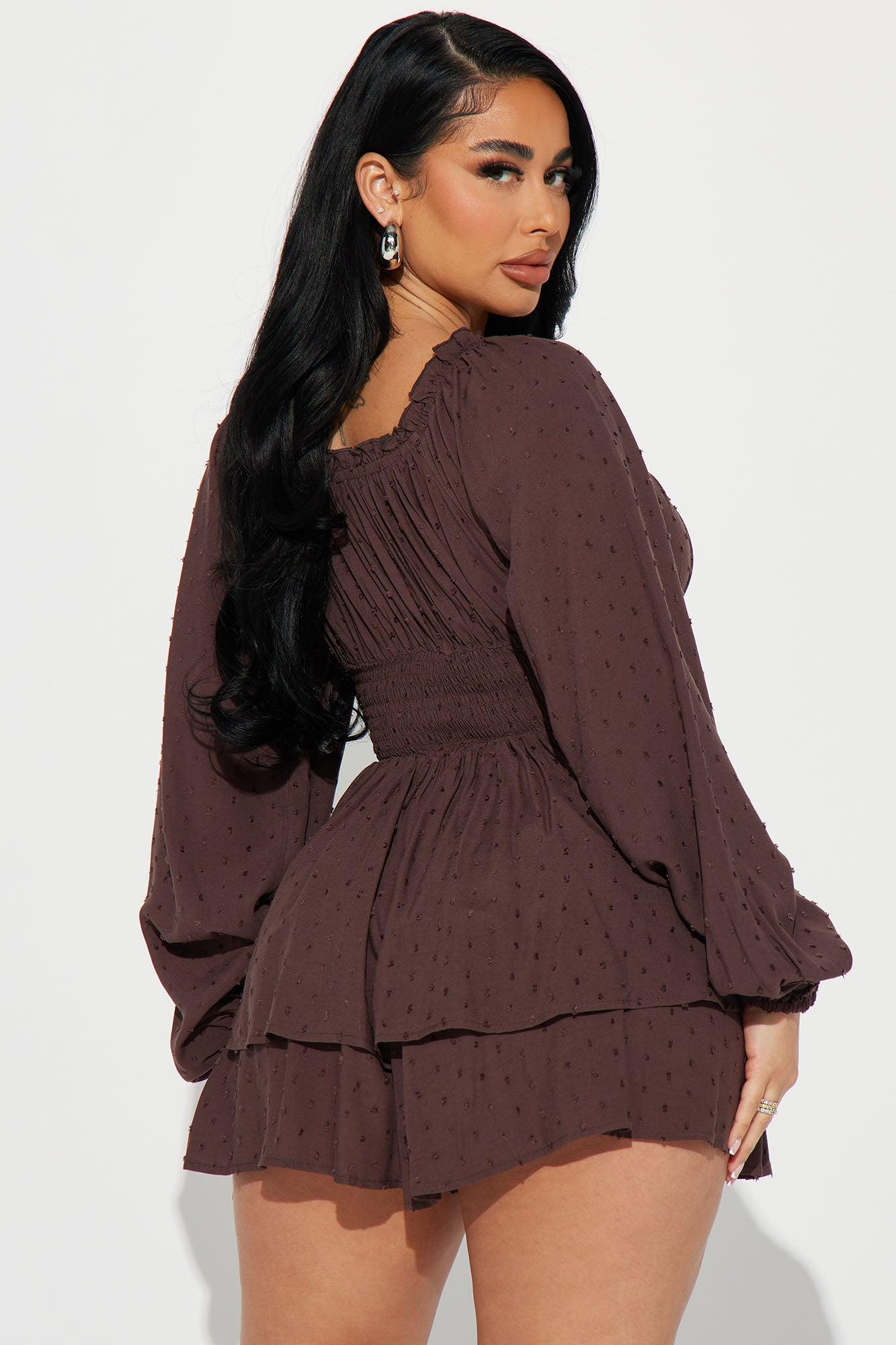 Count On You Romper - Chocolate Product Image