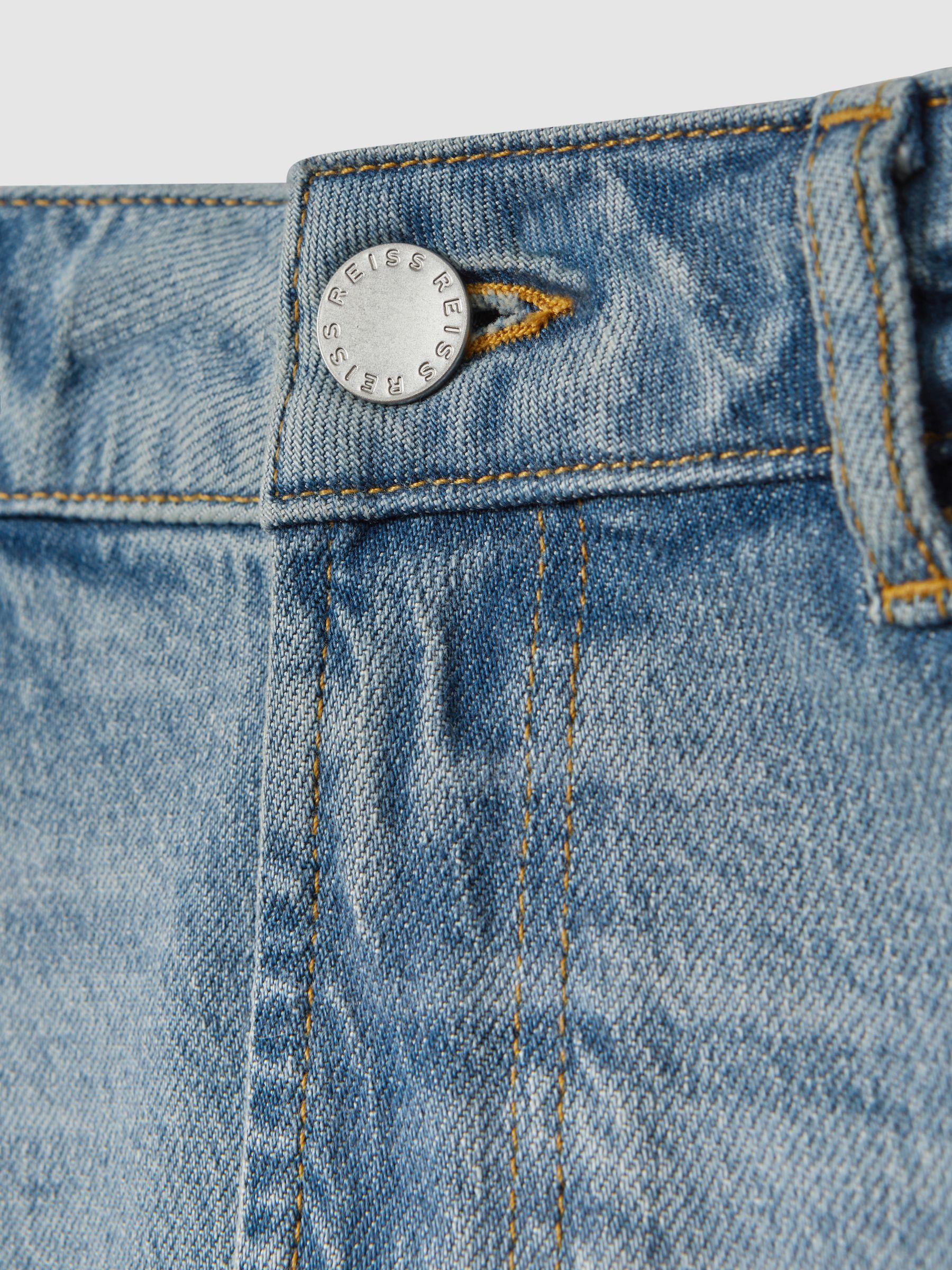 Slim Fit Washed Jeans in Light Blue Product Image