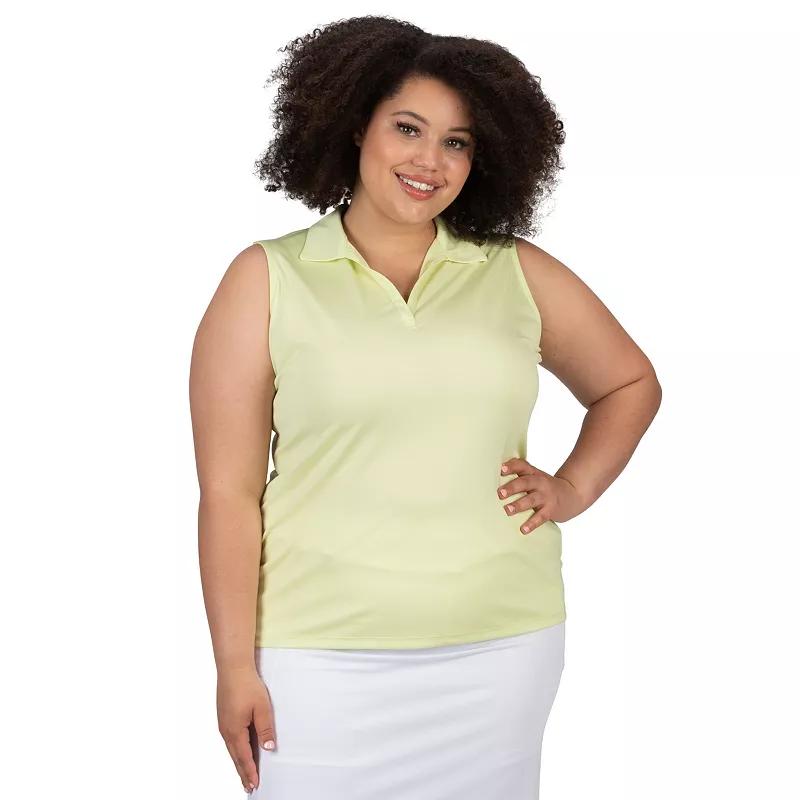 Plus Size Nancy Lopez Sleeveless Polo, Women's, Size: 1XL, Green Product Image