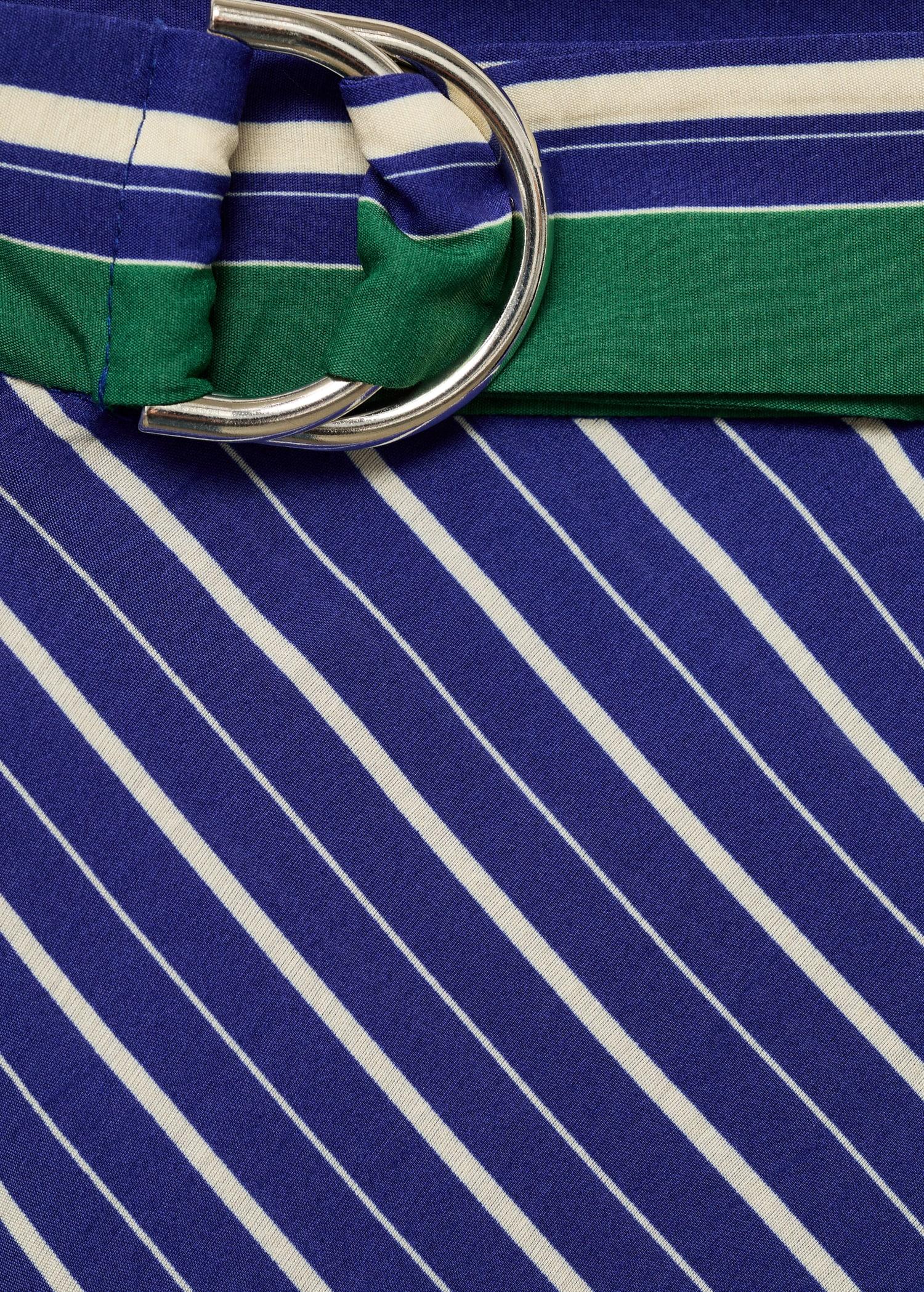 Striped midi-skirt with belt - Women | MANGO USA Product Image