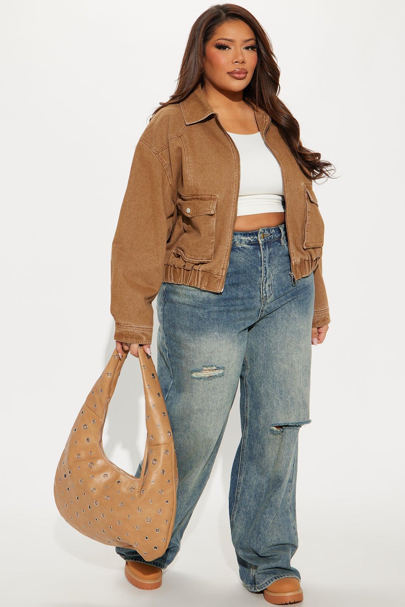 Delilah Washed Bomber Jacket - Rust Product Image