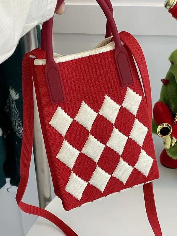 Houndstooth Split-Joint Bags Crossbody Bags Handbags Product Image