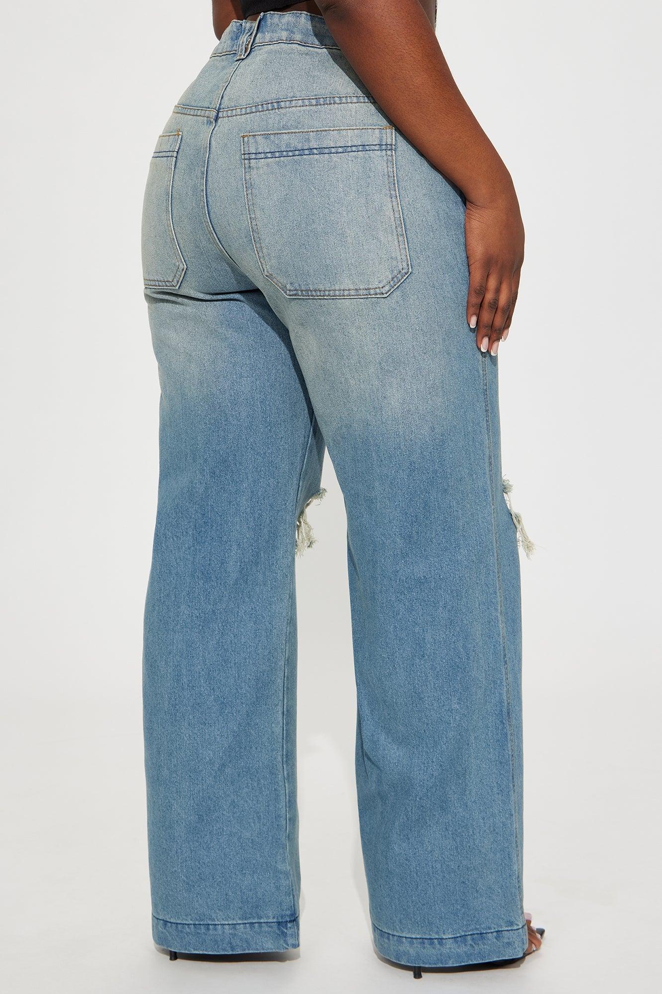 Drew Drop Waist Baggy Jeans - Medium Wash Product Image