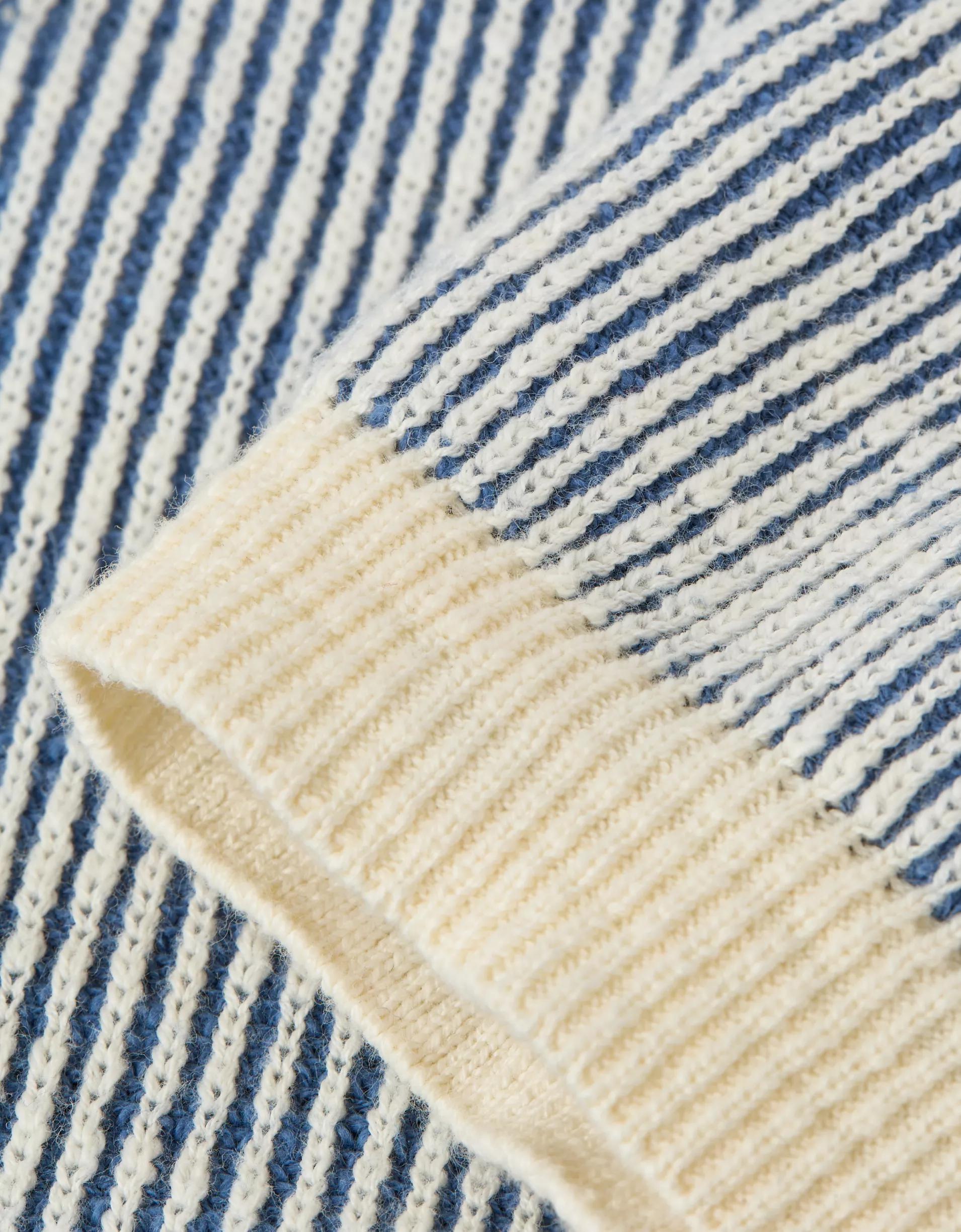 AE Weekend Striped Button-Up Sweater Polo Shirt Product Image