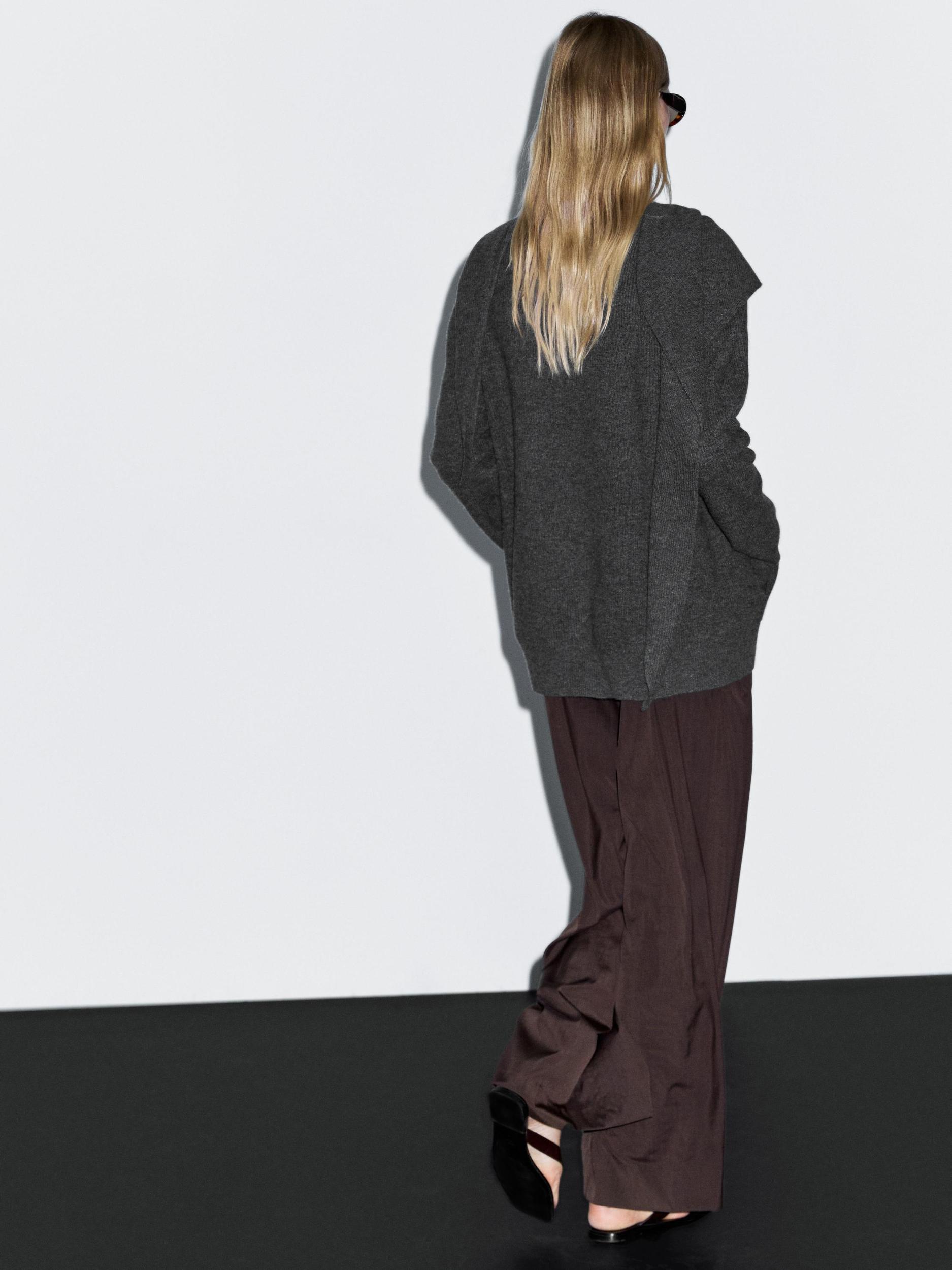 100% wool cardigan with scarf detail Product Image