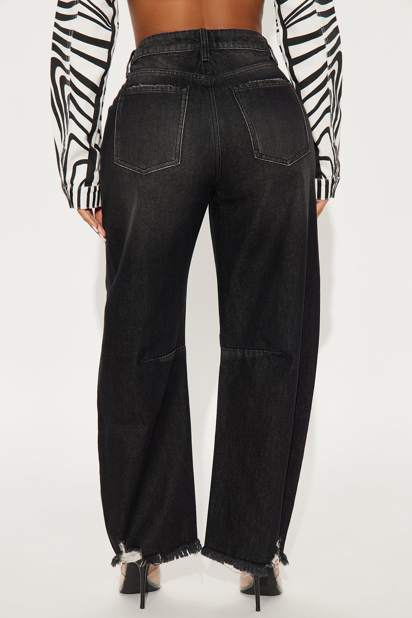Charlene Non Stretch Taper Leg Jeans - Black Wash Product Image
