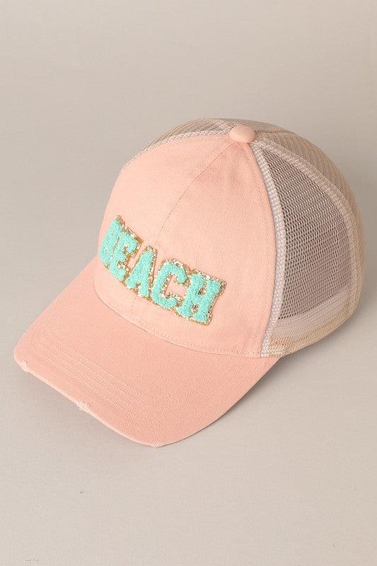 Beach Letter Mesh Back Cap Product Image