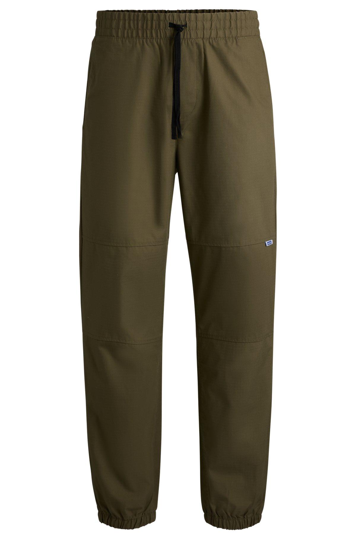 Tapered-fit trousers in structured cotton Product Image