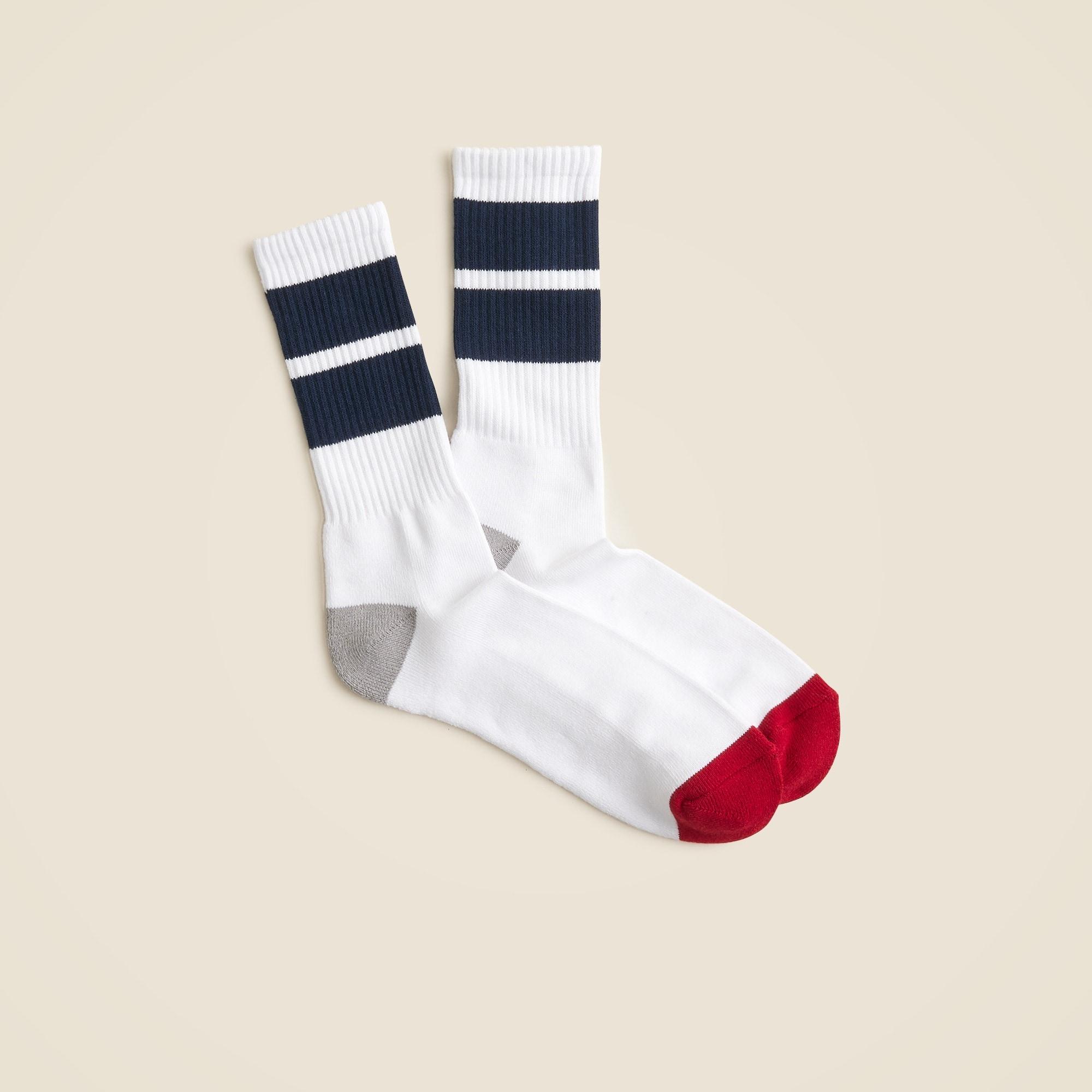 Athletic crew socks in gym stripe with COOLMAX® technology Product Image