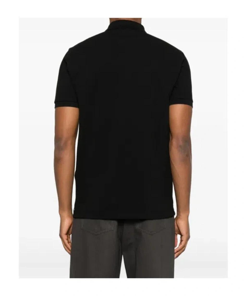 STONE ISLAND Mens Black Brand-patch Regular-fit Stretch-cotton Polo Shirt Xl Product Image