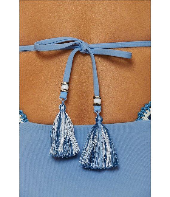 Lucky Brand Malaga Multi Color Crochet High Neck One Piece Swimsuit Product Image