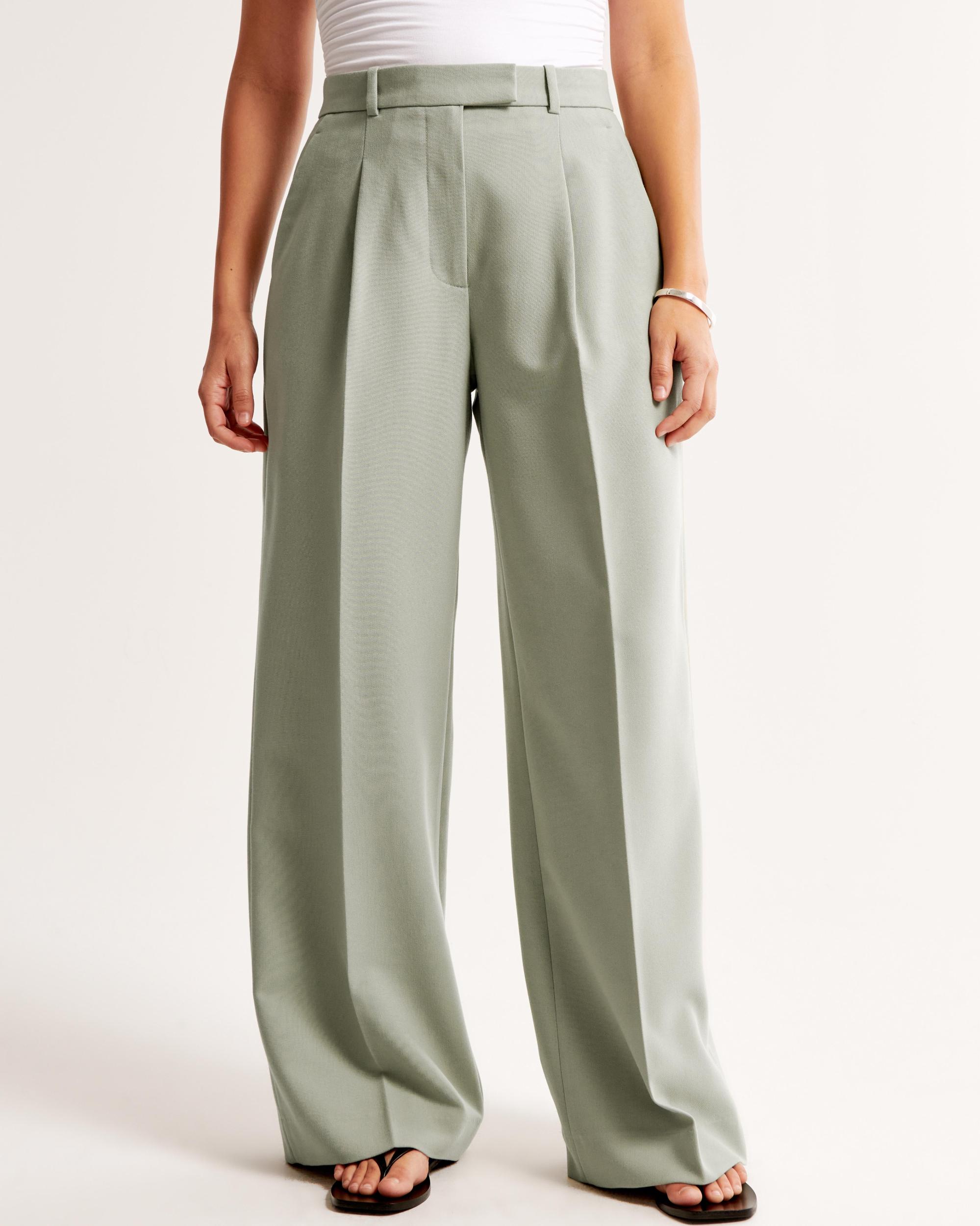 Curve Love A&F Harper Tailored Ultra Wide Leg Pant Product Image