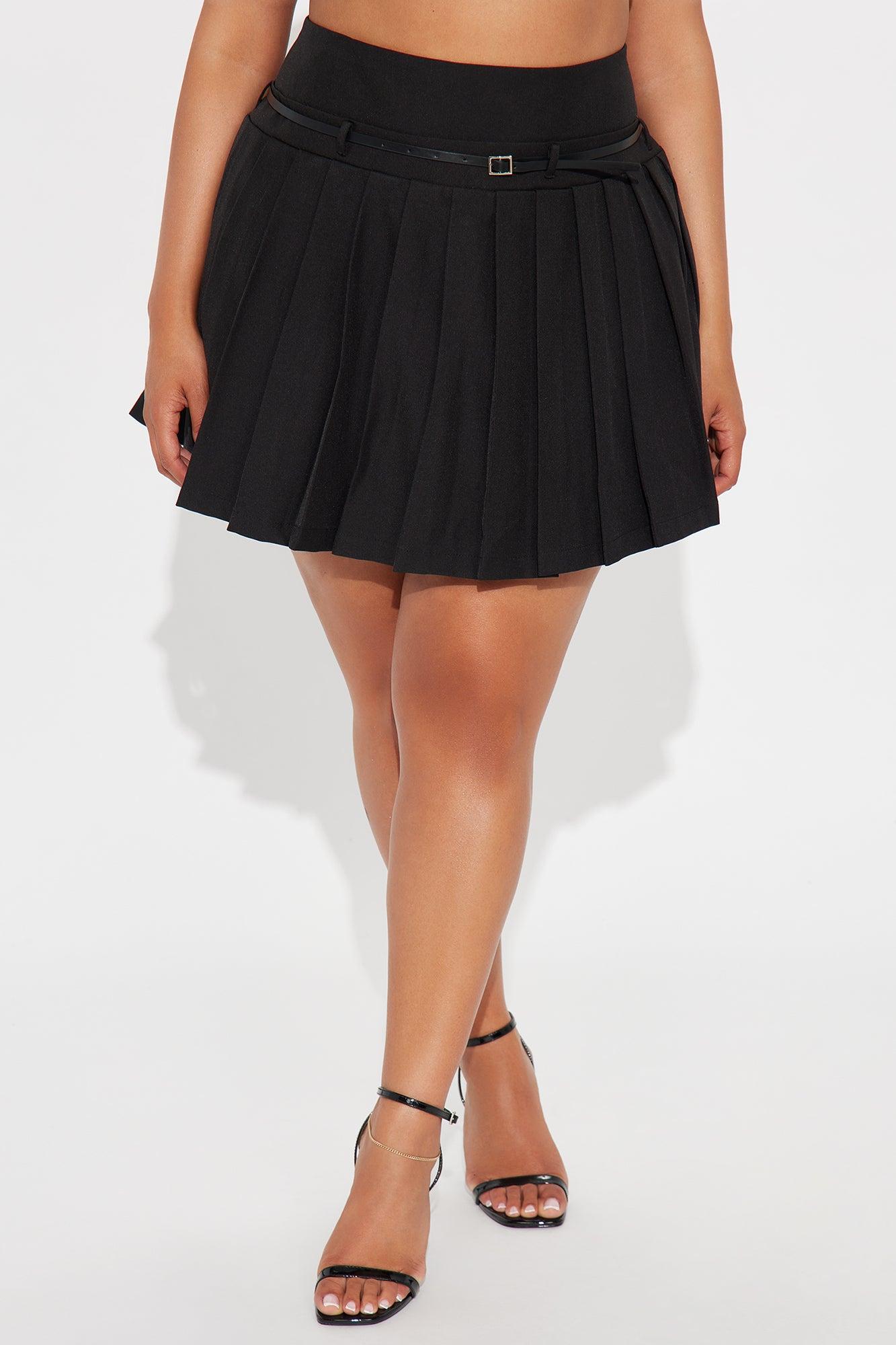 Nikita Double Waistband Pleated Mini Skirt - Black Product Image