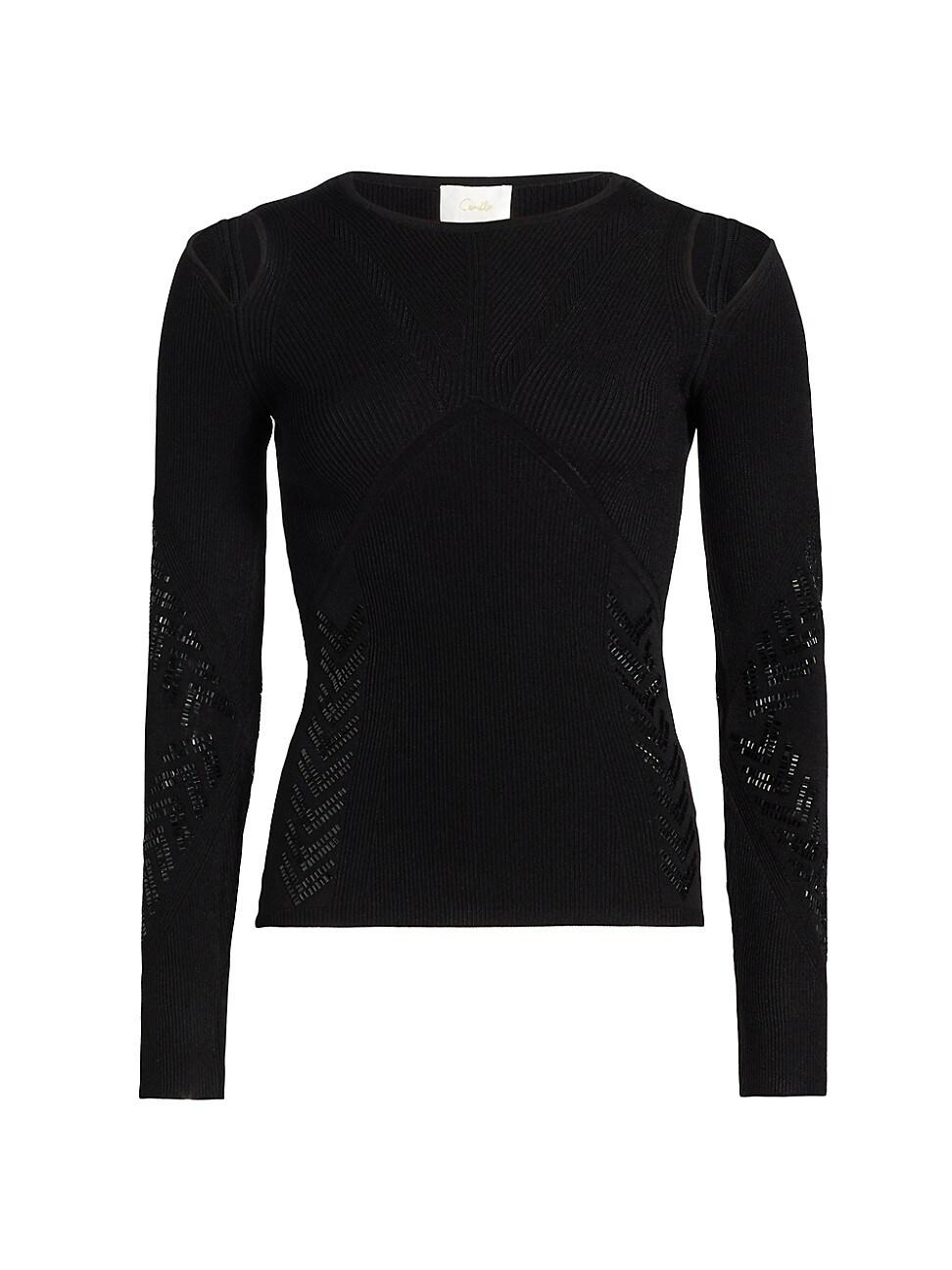 Womens Engineered Cut-Out Sweater Product Image
