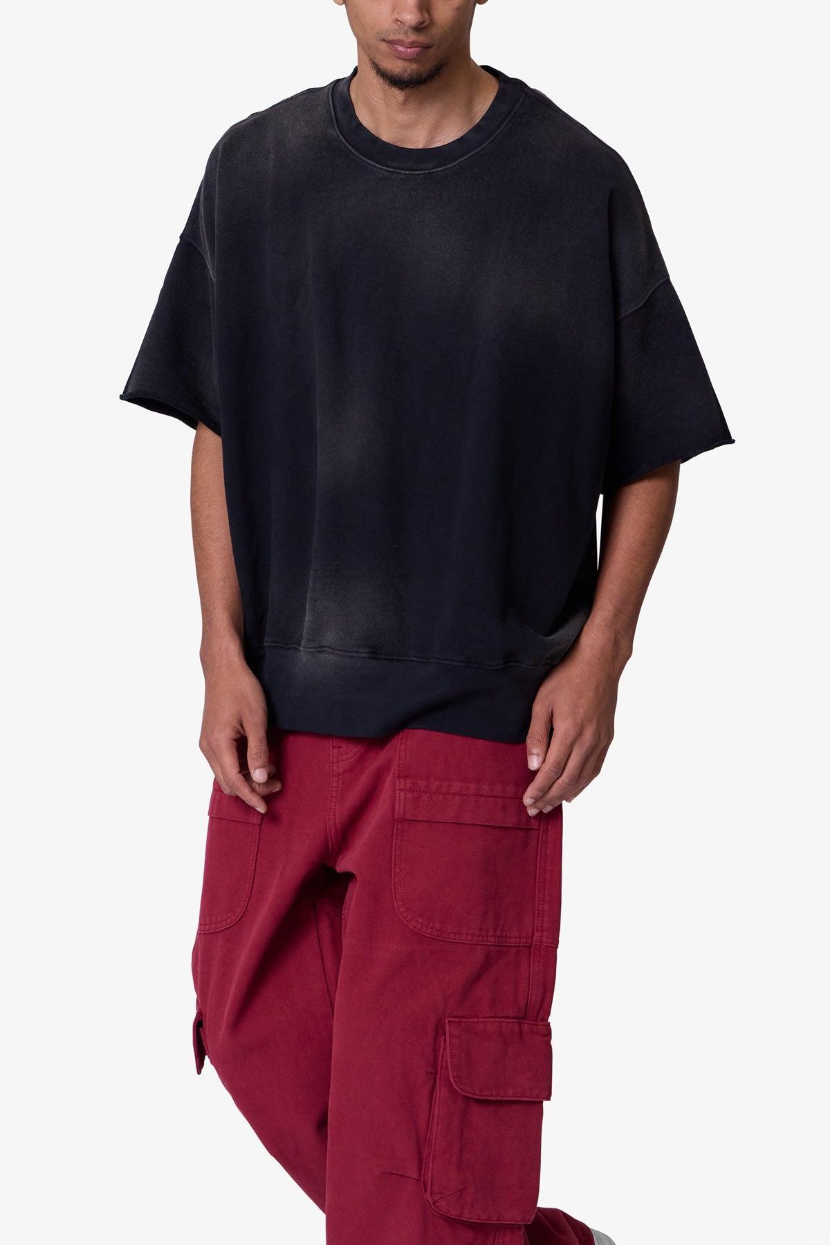 Oversized Crewneck Tee - Washed Black Product Image