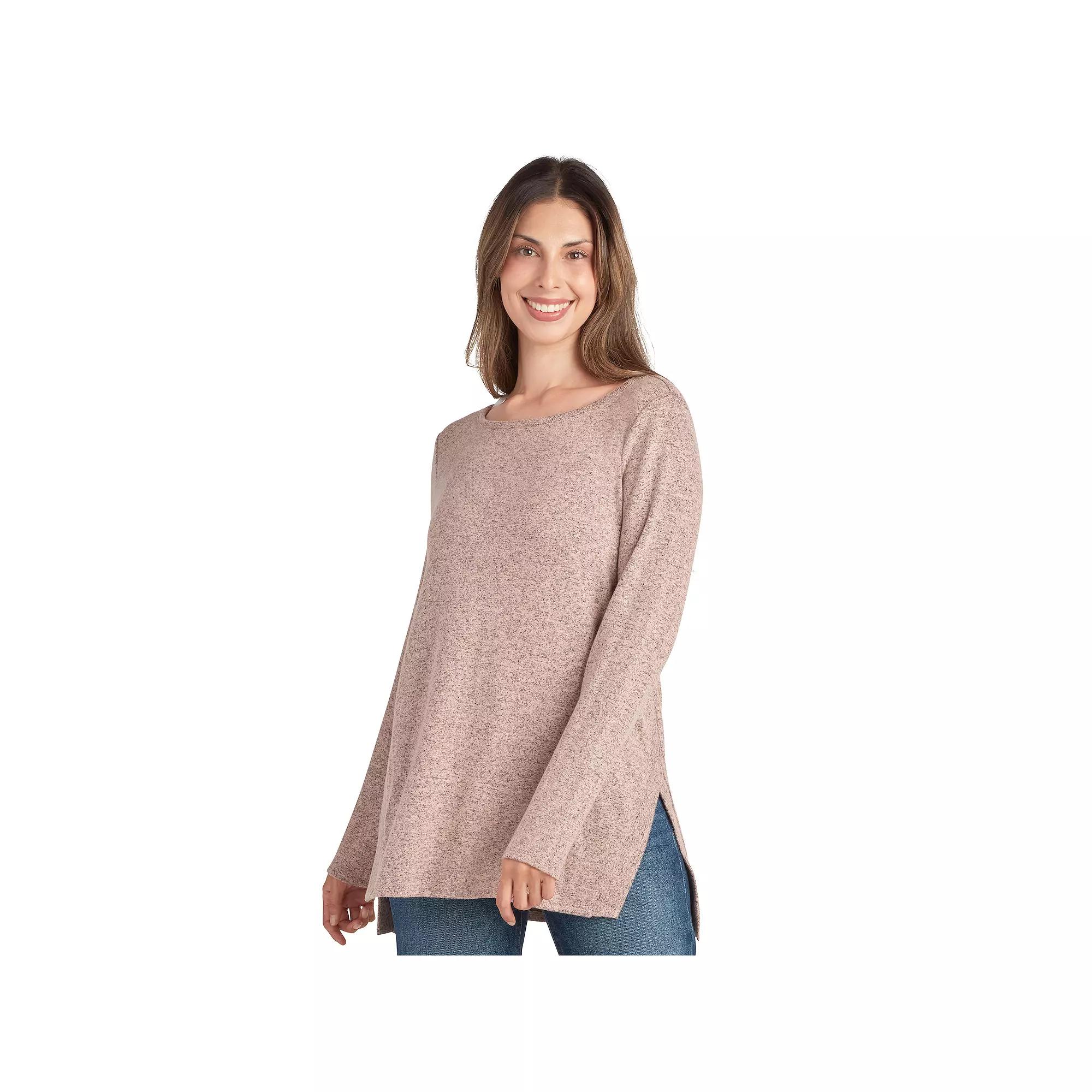 Womens AGB Long Sleeve Split Hem Tunic Pink Product Image