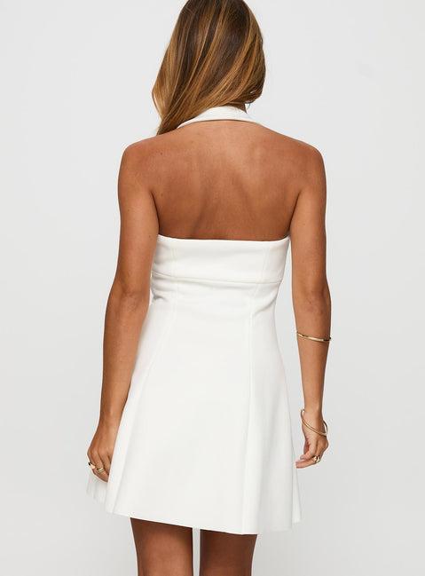 Alyn Halter Mini Dress White Product Image