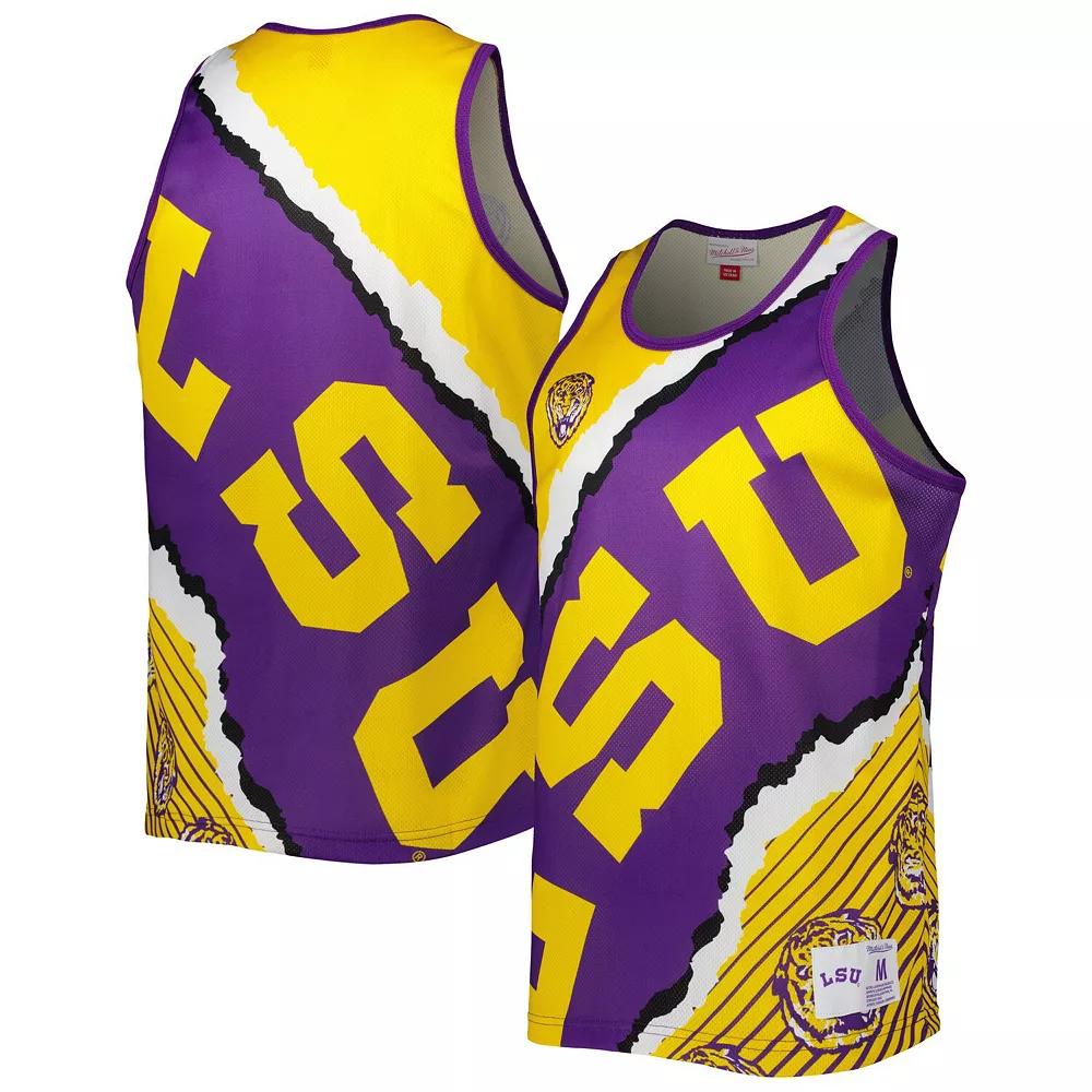 Mens Mitchell & Ness /Gold LSU Tigers Jumbotron 2.0 Sublimated Tank Top Product Image