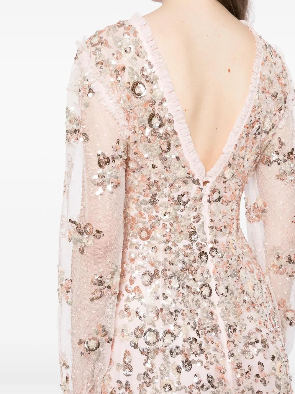 sequin chain V-neck gown Product Image