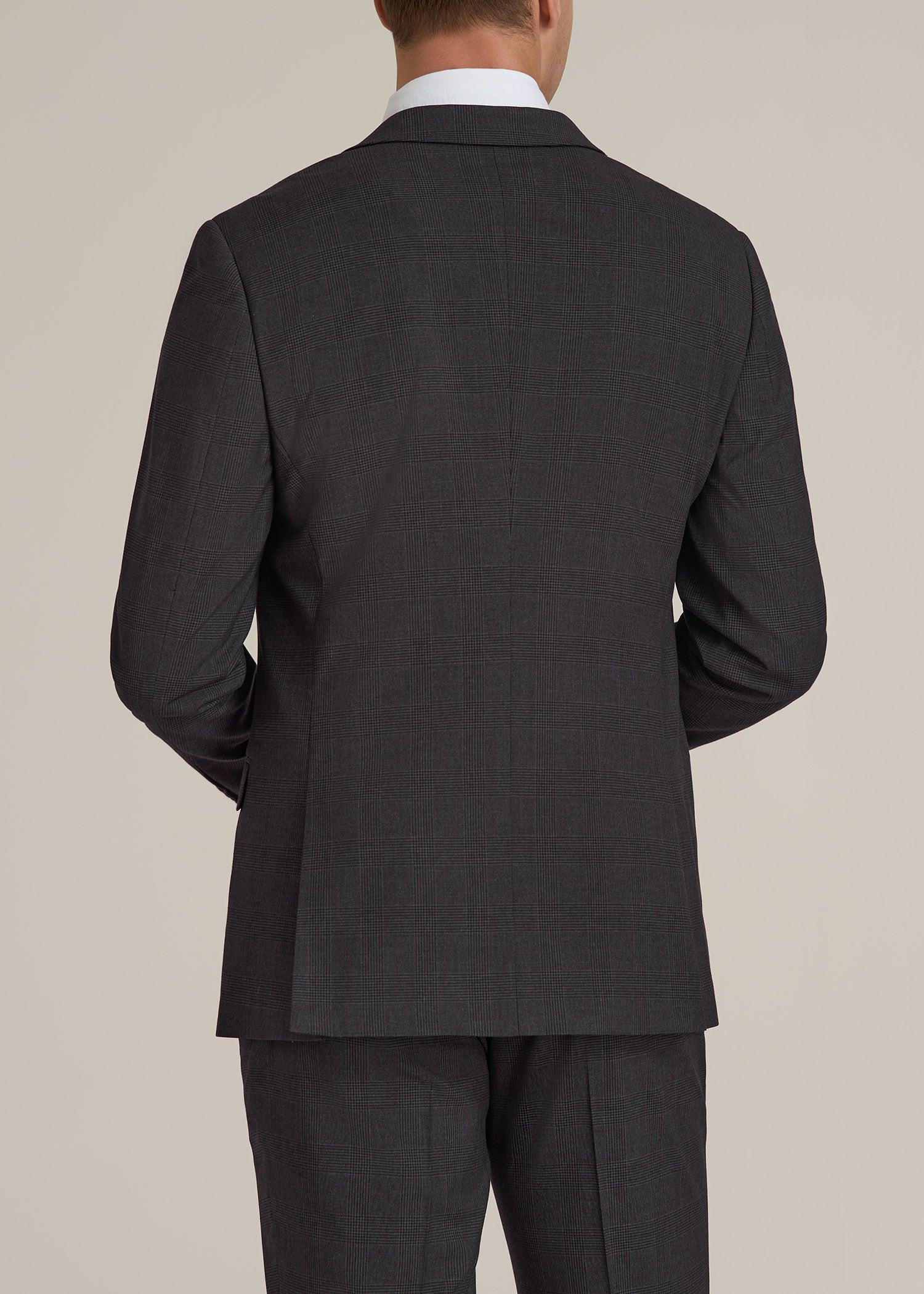 Suit Jacket for Tall Men in Charcoal Plaid Male Product Image