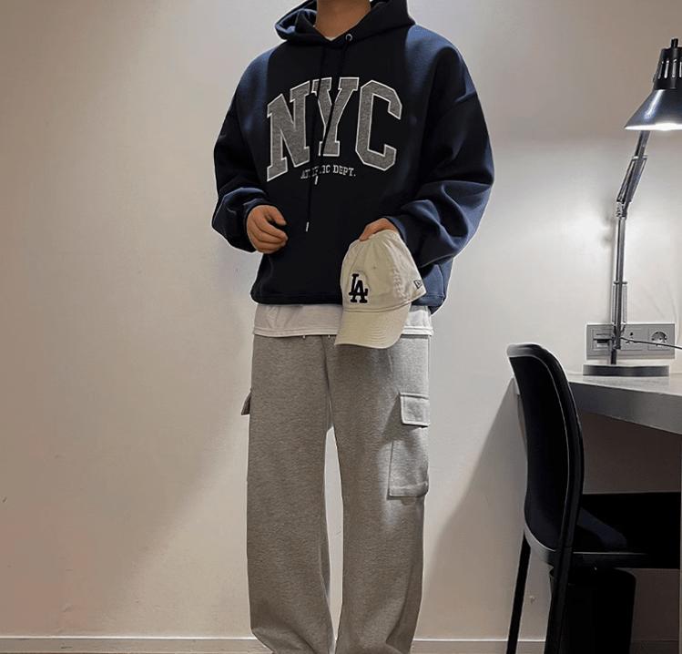 RT No. 10955 EMBROIDERED NYC PULLOVER HOODIE Product Image