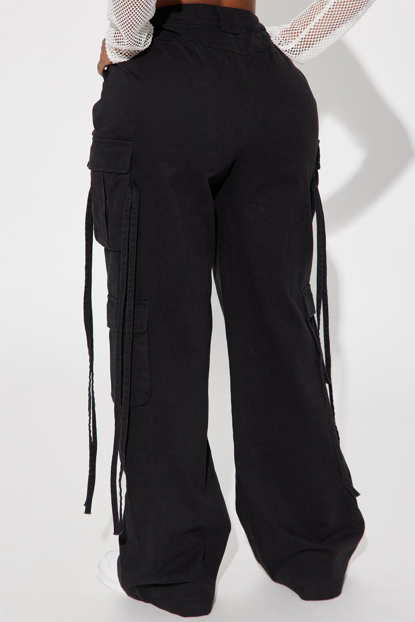 Golden Hour Wide Leg Cargo Pant - Black Product Image